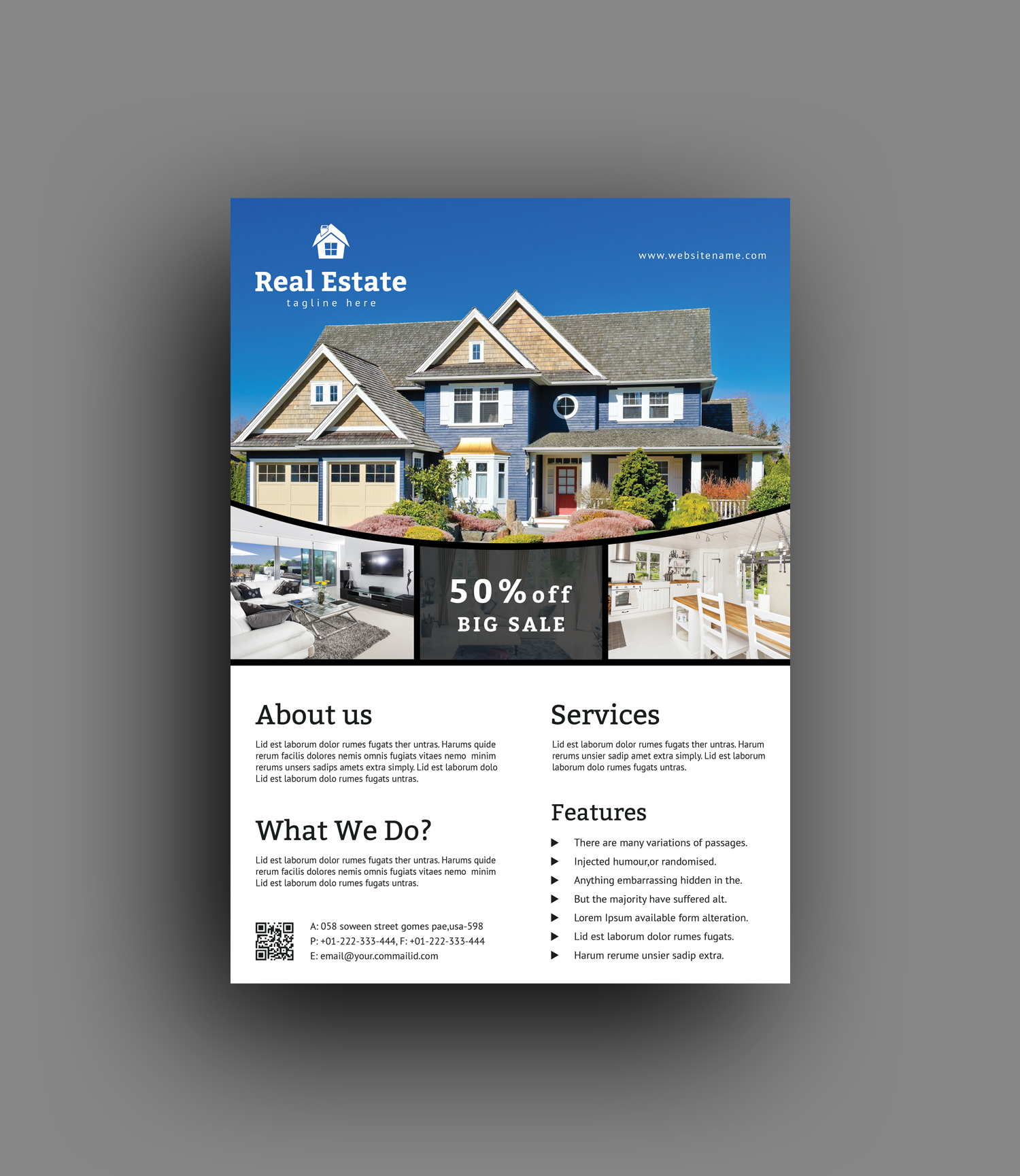 Elegant Real Estate Flyer Template - Graphic Nova  Stock Graphic In Realtor Flyer Template
