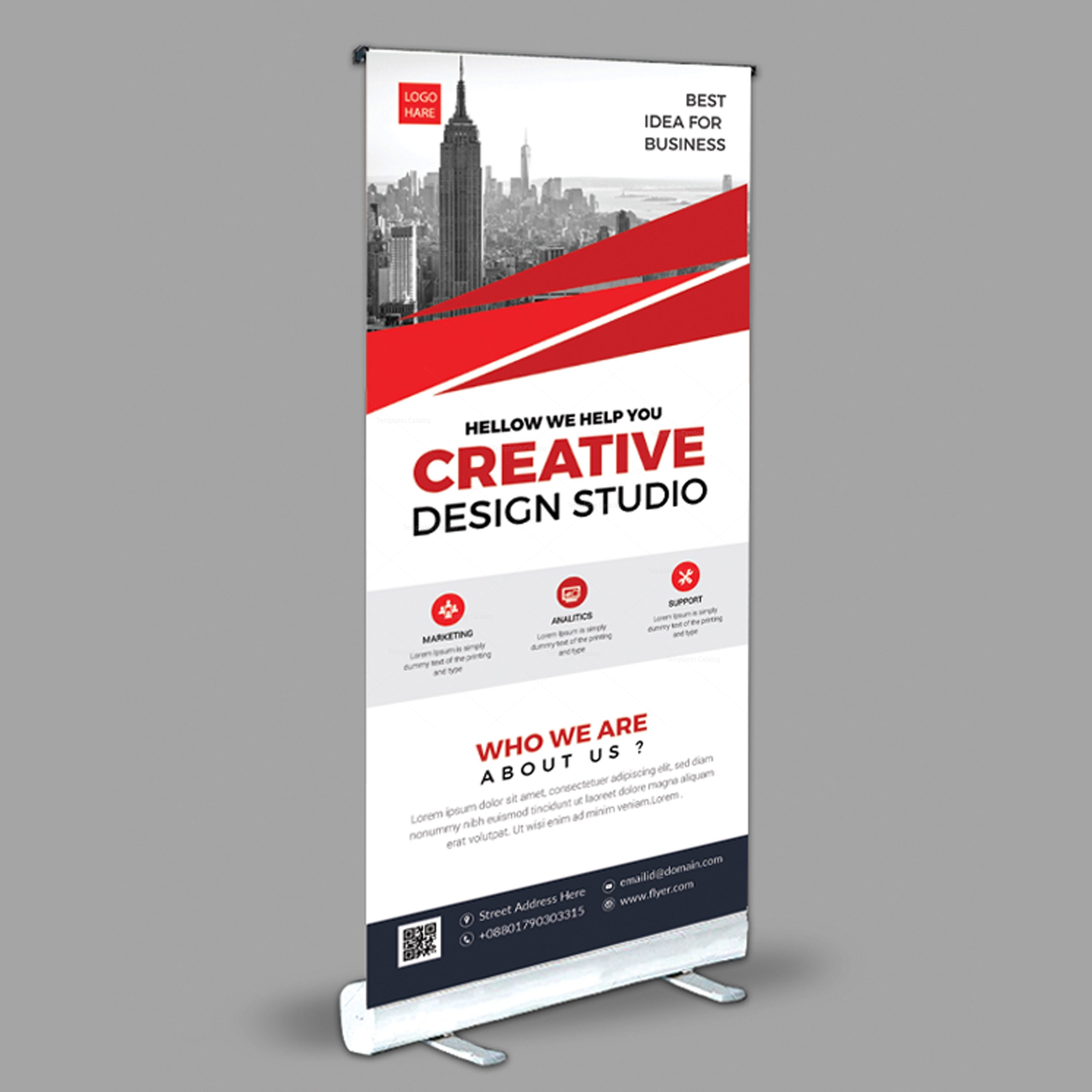 Creative Roll-Up Banner Design Template - Graphic Nova  Stock Regarding Pop Up Banner Design Template