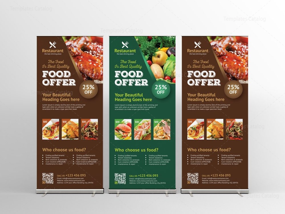 Luxury Restaurant Roll Up Banner Design Template Graphic Nova Stock Graphic Store